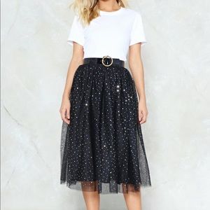 Nasty Gal Rise and Sparkle Sequin Tulle Skirt